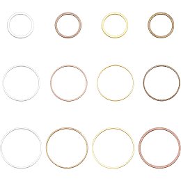 CHGCRAFT 360pcs 3 Sizes Brass Links Rings Round Pendant Rings Charms Jewelry Making Etched Metal Embellishments Links for Jewelry Crafting 4 Colors