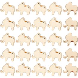 Arricraft 30 Pcs Elephant Spacer Beads, Real 14k Gold Plated Animals Metal Beads Charm Brass Elephant Loose Beads for Necklace Bracelet Earrings Craft Jewelry Making