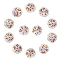 ARRICRAFT 1 Box(12pcs) Ocean Style Flat Round Handmade Lampwork Glass Beads Tan, 20~21x9~11mm, Hole: 2mm