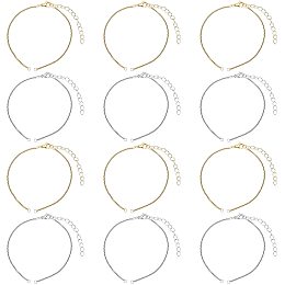 UNICRAFTALE 12pcs 2 Colors 18cm Stainless Steel Adjustable Slider Bracelets Box Chains Extender Chains Bracelet for Jewelry Making DIY, Golden & Stainless Steel Color