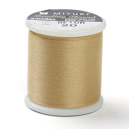 Honeyhandy MIYUKI Beading Nylon Thread B, 330 DTEX/0.203mm/0.008", for Seed Beads, #20, Pale Goldenrod, 55 yards(50 meters)/roll