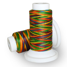 Honeyhandy Flat Waxed Polyester Cord, for Leather Sewing Stitching, Colorful, 0.8mm, about 54.68 yards(50m)/roll