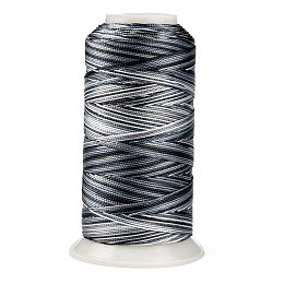 Honeyhandy Segment Dyed Round Polyester Sewing Thread, for Hand & Machine Sewing, Tassel Embroidery, Gray, 12-Ply, 0.8mm, about 300m/roll