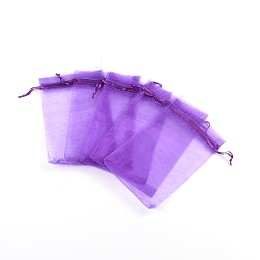 Honeyhandy Organza Gift Bags with Drawstring, Jewelry Pouches, Wedding Party Christmas Favor Gift Bags, Blue Violet, 15x10cm