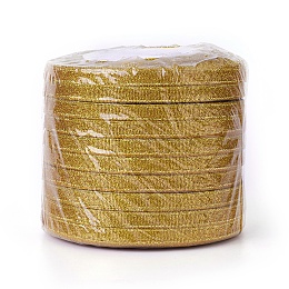 Honeyhandy Glitter Metallic Ribbon, Sparkle Ribbon, with Gold Metallic Cords, Valentine's Day Gifts Boxes Packages, Gold, 1/4 inch(6mm), about 33yards/roll(30.1752m/roll), 10rolls/group