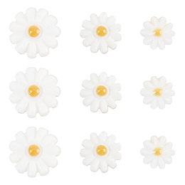 BENECREAT 18pcs 3 Size Natural Freshwater Shell Daisy Bead, Flower Spacer Beads Assorted Loose Beads for DIY Crafts Making Jewelry Bracelets Necklaces Earrings