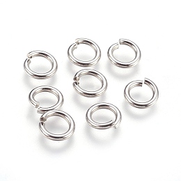 Honeyhandy 304 Stainless Steel Open Jump Rings, Stainless Steel Color, 13 Gauge, 10x1.8mm, Inner Diameter: 6.5mm, 400pcs/bag