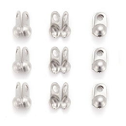 Honeyhandy 304 Stainless Steel Bead Tips, Calotte Ends, Clamshell Knot Cover, Stainless Steel Color, 5x2.5mm, Hole: 1mm, Inner Diameter: 2mm