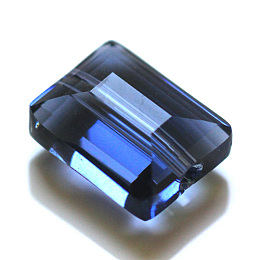 Honeyhandy Imitation Austrian Crystal Beads, Grade AAA, Faceted, Rectangle, Prussian Blue, 8x9.5x5mm, Hole: 0.9~1mm