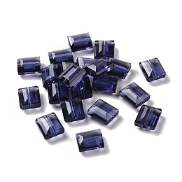 Honeyhandy Imitation Austrian Crystal Beads, Grade AAA, Faceted, Rectangle, Prussian Blue, 10x12x5.5mm, Hole: 0.9~1mm