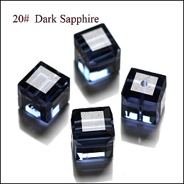 Honeyhandy Imitation Austrian Crystal Beads, Grade AAA, Faceted, Cube, Prussian Blue, 5~5.5x5~5.5x5~5.5mm(size within the error range of 0.5~1mm), Hole: 0.7~0.9mm