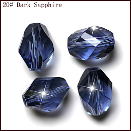 Honeyhandy Imitation Austrian Crystal Beads, Grade AAA, Faceted, Bicone, Prussian Blue, 6x8mm, Hole: 0.7~0.9mm