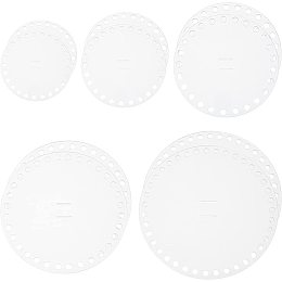 PandaHall Elite 10pcs Clear Knitting Crochet Bottoms 5 Sizes Circle Acrylic Basket Bottoms Front Back Panel Board Shaper Round Bag Weaving Board for DIY Knitting Crochet Bag Handbag Purse Summer Bag