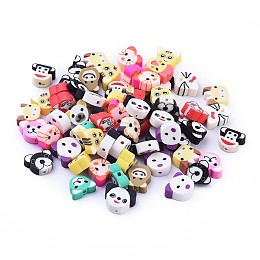 ARRICRAFT Handmade Polymer Clay Beads, Animal, Mixed Color, 9.5~12x8~12x4~6mm, Hole: 1.6~2mm