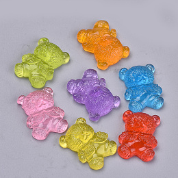 Honeyhandy Resin Cabochons, Bear, Mixed Color, 22x17x9mm