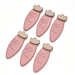 Honeyhandy Faux Suede Patches, Costume Ornament Accessories, for Magic Tape Hair Clip Making, Carrot, Pink, 49x17.5x3mm