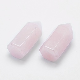 Honeyhandy Natural Rose Quartz Pointed Beads, Healing Stones, Reiki Energy Balancing Meditation Therapy Wand, Undrilled/No Hole Beads, Bullet, 33~35x16~17x14.5~15mm