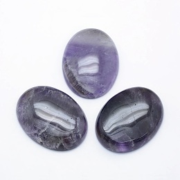 Honeyhandy Natural Amethyst Cabochons, Oval, 40x30x7.5~8mm