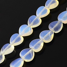 Honeyhandy Opalite Bead Strands, Heart, Azure, 10x10x5mm, Hole: 1mm, about 40pcs/strand, 15.3 inch