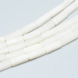 Natural White Jade Bead Strands, Cuboid, 13~14x4~5x4~5mm, Hole: 1mm, about 29~31pcs/strand, 15.3 inch