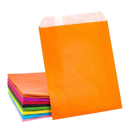 Environmental Kraft Paper Bags, Gift Bags, Shopping Bags, Rectangle, Mixed Color, 18x13x0.02cm, 100pcs/set
