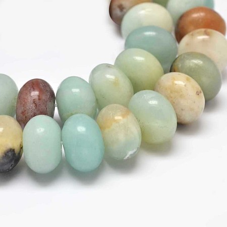 Arricraft Rondelle Natural Amazonite Beads Strands, 8x5mm, Hole: 1mm, about 79pcs/strand, 15.5 inches