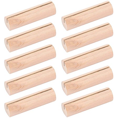 OLYCRAFT 20PCS Wood Place Card Holders Column Wood Name Card Holder Table Number Stands for Wedding Party Decoration Double Side Display Mini Blackboard