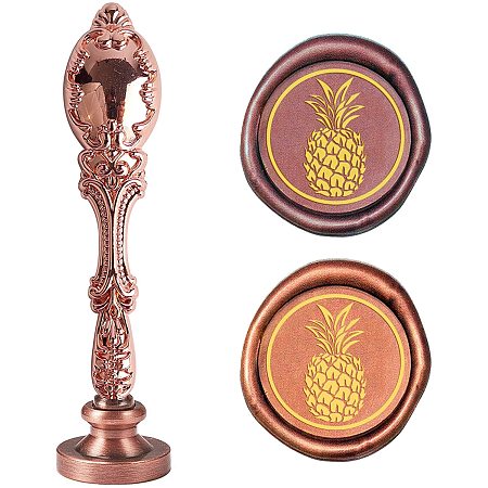 CRASPIRE Pineapple Pattern Wax Seal Stamp Vintage Sealing Wax Stamps with 25mm Gold Brass Seal Rose Alloy Handle for Envelopes Invitations Embellishment Bottle Decoration Gift Wrapping