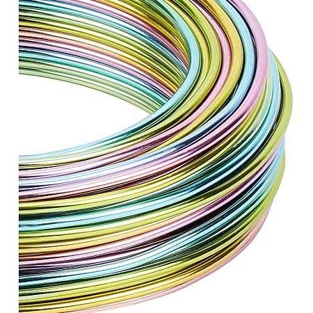 BENECREAT Multicolor Jewelry Craft Aluminum Wire (12 Gauge, 75 Feet) Bendable Metal Wire with Storage Box for Jewelry Beading Craft Project - Brown, Blue, Purple, Green