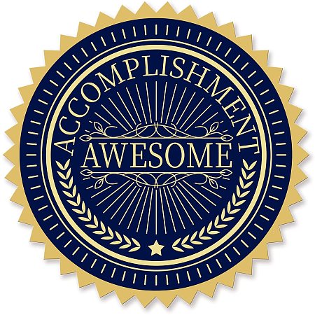 CRASPIRE Gold Foil Certificate Seals Awesome Accomplishment 2