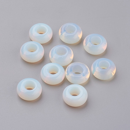 Synthetic Opalite European Beads, Large Hole Beads, Rondelle, 14x8mm, Hole: 6mm