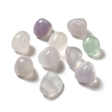 Honeyhandy Natural Fluorite Beads, Tumbled Stone, Healing Stones, for Reiki Healing Crystals Chakra Balancing, Vase Filler Gems, No Hole/Undrilled, Nuggets, 17~30x15~27x8~22mm