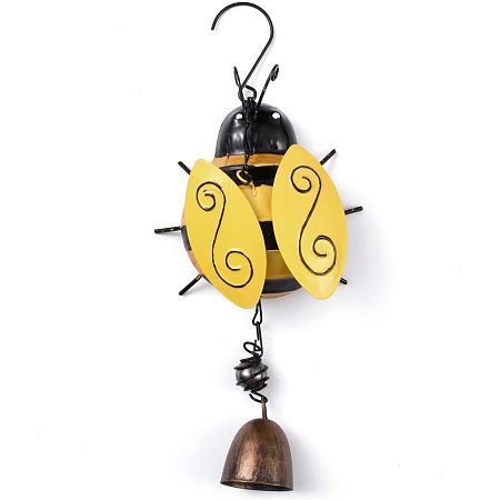 GORGECRAFT Bee Metal Wind Chimes Bell Insect Chime Decor Lucky Rustic Home Ornaments Iron Stereo Hanging Bell for Garden Yard Patio Indoor Outdoor Hanging Decoration