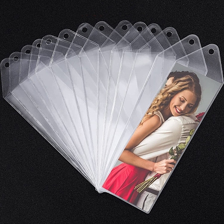 Honeyhandy Transparent PVC Bookmark Sleeve, Vinyl Photo Strip Frames, Picture Strip Holder, Bookmark Cover, for DIY Wedding Favor, Book Marker Crafts, Arrow Shape, Clear, 200x58mm