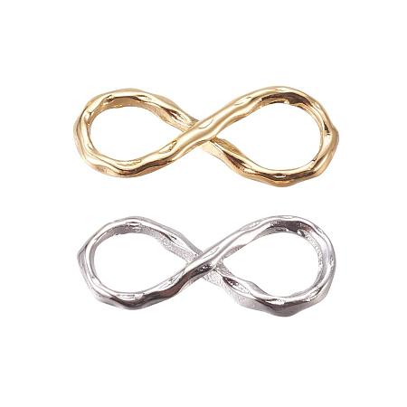 ARRICRAFT 50pcs Mixed Color Brass Infinity Links Pendant Connector for Jewelry Making, 6x14x2mm, Hole: 3mm