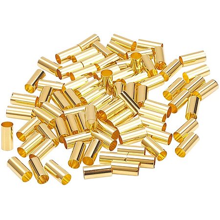 Arricraft 150 pcs 0.4 Inch Column Brass Tube Beads Ring Macrame Bead Spacer Beads with 4.5mm Hole for DIY Sewing Craft and Macrame Wall Hanging Plant Holder Craft, Golden