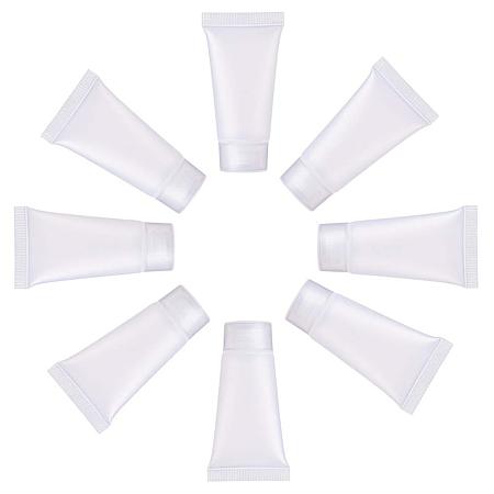 BENECREAT 30 Pack 5ml/0.17oz Mini Clear Empty Tubes Clear Squeezable Cosmetic Containers Refillable Plastic Tubes for Shampoo Facial Cleanser Makeup Sample