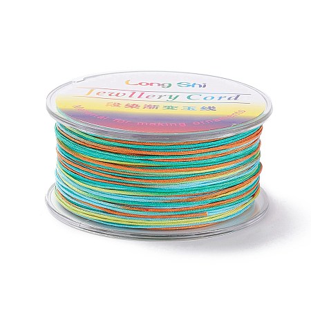 ARRICRAFT Segment Dyed Polyester Thread, Braided Cord, Colorful, 0.8mm, about 54.68 yards(50m)/roll