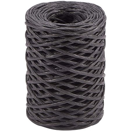 Pandahall Elite 54 Yards Black Floral Bind Wire Wrap Twine, Paper Covered Waterproof Rustic Vine Handmade Iron Wire Paper Rattan for Flower Bouquets