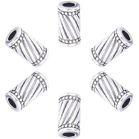PandaHall Elite 100pcs Column Spacer Beads Tibetan Alloy Antique Silver Tube Jewelry Spacers for Bracelet Necklace DIY Jewelry Making, 11x6mm, Hole: 3mm