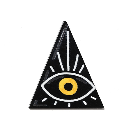 Honeyhandy Opaque Acrylic Pendants, Evil Eye Pattern, Triangle, 51x40.5x2mm, Hole: 1mm