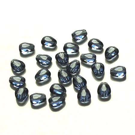 Arricraft Imitation Austrian Crystal Beads, Grade AAA, Faceted, teardrop, Dark Blue, 8x6x3.5mm, Hole: 0.7~0.9mm