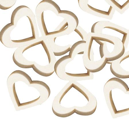 ARRICRAFT 500 pcs Heart Shape Wood Pendant Beads Crafts for Earring Pendant Jewelry DIY Craft Making, Wheat