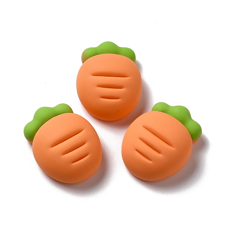 Honeyhandy Opaque Resin Cabochons, Carrot, Coral, 23x17x9mm