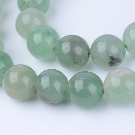 Honeyhandy Natural Green Aventurine Beads Strands, Round, 12~12.5mm, Hole: 1.5mm, about 30pcs/strand, 15.5 inch