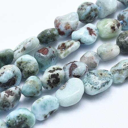 ARRICRAFT Natural Larimar Bead Strands, Nuggets, 5~8mm, Hole: 0.8mm, about 45~47pcs/strand, 15.7 inches(40cm)