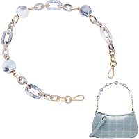 WADORN Acrylic Beaded Bag Chain Strap, 26.2 Inch Chunky Resin Purse Handle Chain Replacement Square Handbag Chain with Round Beads Detachable Clutches Handles Bag Chain Charms Accessories, Gray