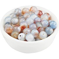 Arricraft About 96 Pcs Natural Stone Beads 8mm, Natural Agate Round Beads, Gemstone Loose Beads for Bracelet Necklace Jewelry Making (Hole: 1mm)