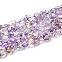Honeyhandy Natural Ametrine Beads Strands, Nuggets, Tumbled Stone, 5~8.5x5.5~7x3.5~4mm, Hole: 0.7mm, about 64pcs/strand, 16.34''(41.5cm)