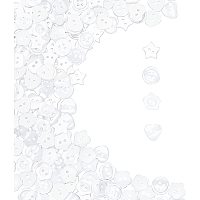 PandaHall Elite 200pcs Resin Button 4 Style White Craft Buttons 2 and 4 Holes Flower Star Heart Round Button for Christmas Sewing Decorations, Art & Crafts Projects DIY Decoration